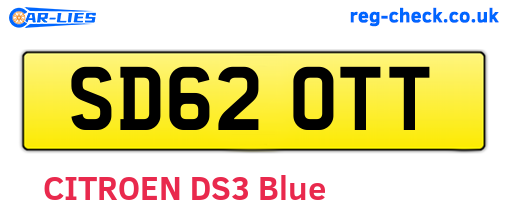 SD62OTT are the vehicle registration plates.