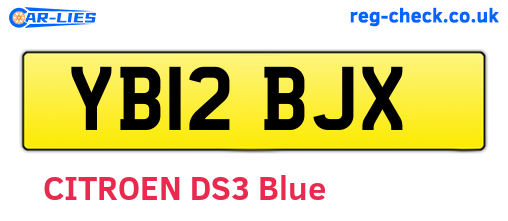 YB12BJX are the vehicle registration plates.
