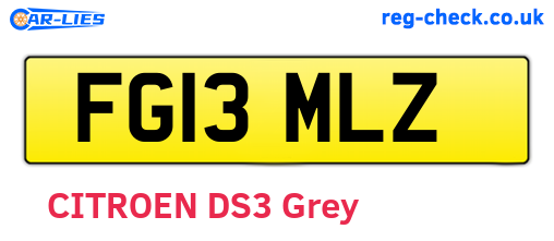 FG13MLZ are the vehicle registration plates.