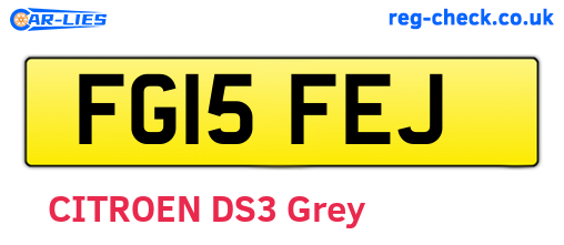 FG15FEJ are the vehicle registration plates.