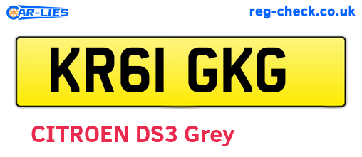 KR61GKG are the vehicle registration plates.