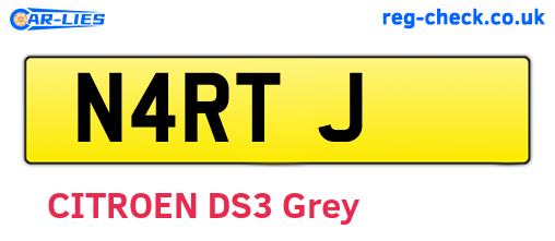N4RTJ are the vehicle registration plates.