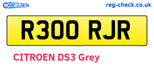 R300RJR are the vehicle registration plates.
