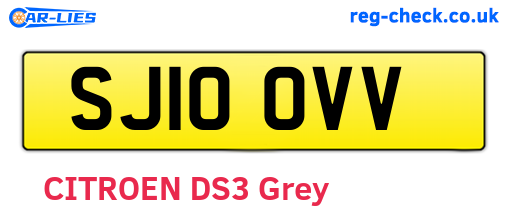 SJ10OVV are the vehicle registration plates.