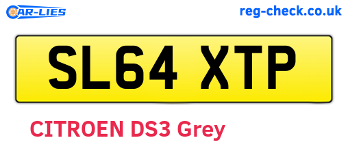 SL64XTP are the vehicle registration plates.