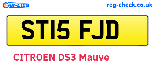 ST15FJD are the vehicle registration plates.
