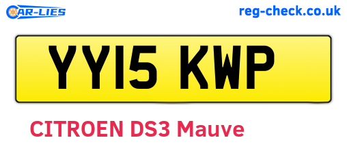YY15KWP are the vehicle registration plates.