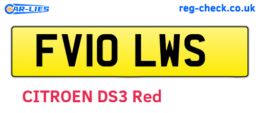 FV10LWS are the vehicle registration plates.