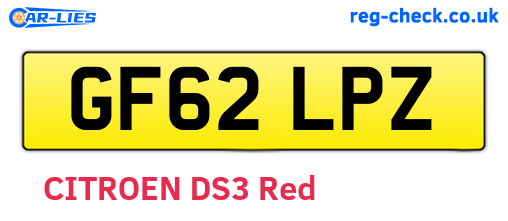 GF62LPZ are the vehicle registration plates.