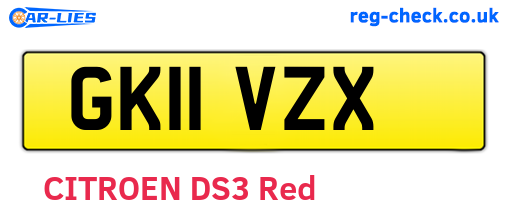 GK11VZX are the vehicle registration plates.