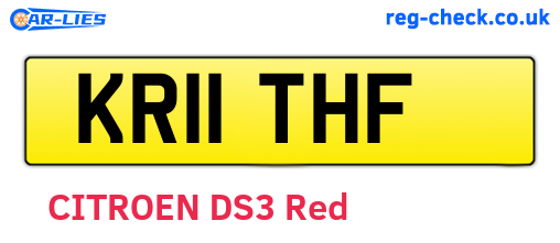 KR11THF are the vehicle registration plates.