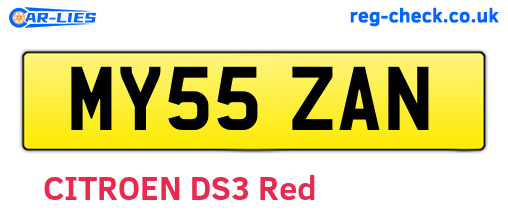 MY55ZAN are the vehicle registration plates.