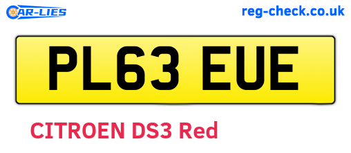 PL63EUE are the vehicle registration plates.