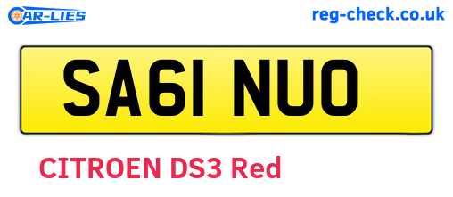 SA61NUO are the vehicle registration plates.