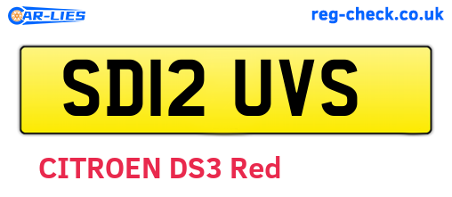 SD12UVS are the vehicle registration plates.