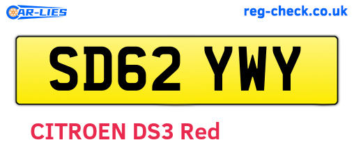 SD62YWY are the vehicle registration plates.