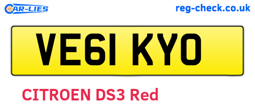 VE61KYO are the vehicle registration plates.