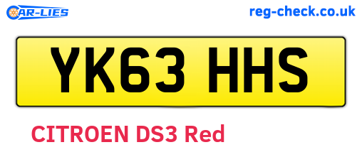 YK63HHS are the vehicle registration plates.