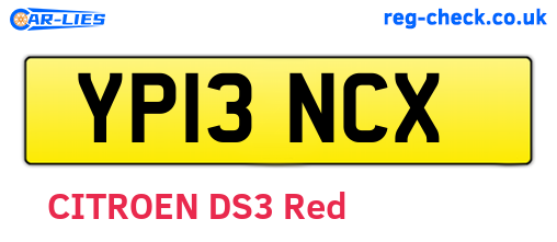 YP13NCX are the vehicle registration plates.