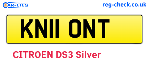 KN11ONT are the vehicle registration plates.