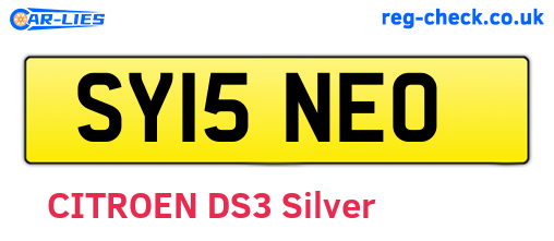 SY15NEO are the vehicle registration plates.