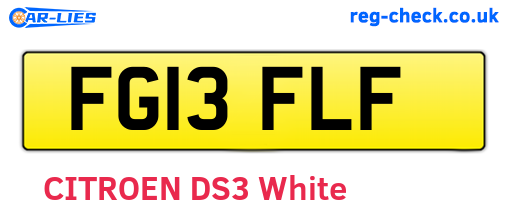 FG13FLF are the vehicle registration plates.