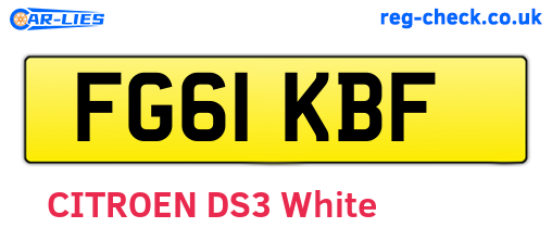 FG61KBF are the vehicle registration plates.