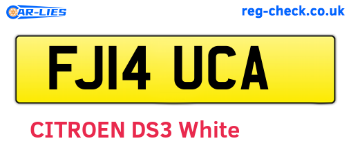 FJ14UCA are the vehicle registration plates.