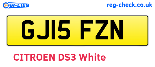 GJ15FZN are the vehicle registration plates.
