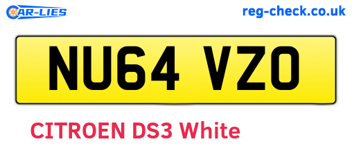 NU64VZO are the vehicle registration plates.