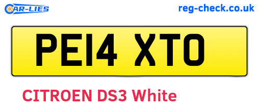PE14XTO are the vehicle registration plates.