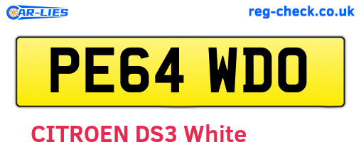 PE64WDO are the vehicle registration plates.