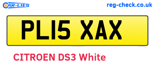 PL15XAX are the vehicle registration plates.