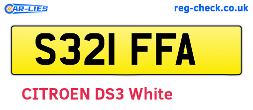 S321FFA are the vehicle registration plates.