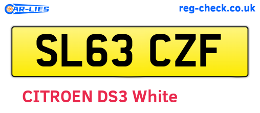 SL63CZF are the vehicle registration plates.