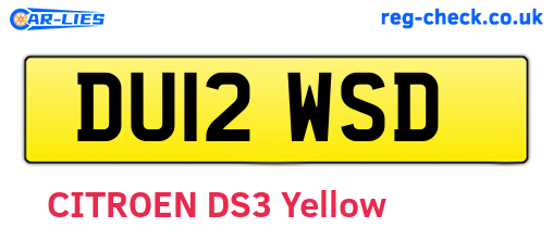DU12WSD are the vehicle registration plates.