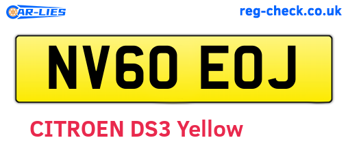 NV60EOJ are the vehicle registration plates.