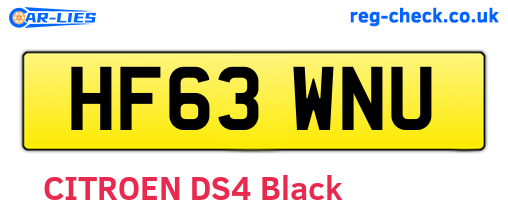 HF63WNU are the vehicle registration plates.
