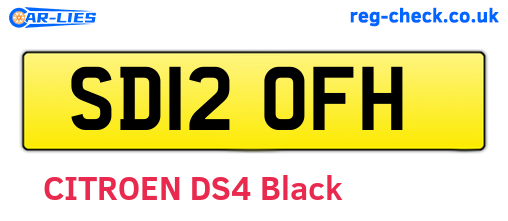 SD12OFH are the vehicle registration plates.