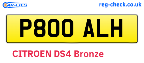P800ALH are the vehicle registration plates.