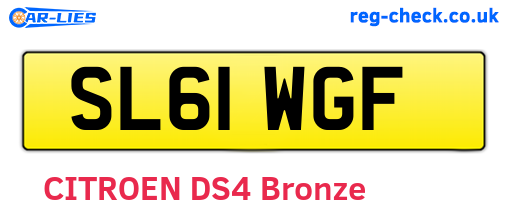 SL61WGF are the vehicle registration plates.