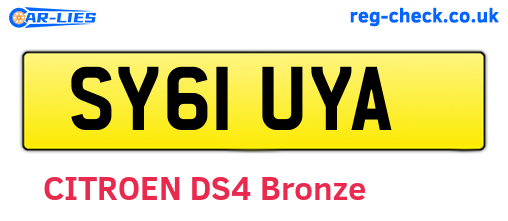 SY61UYA are the vehicle registration plates.