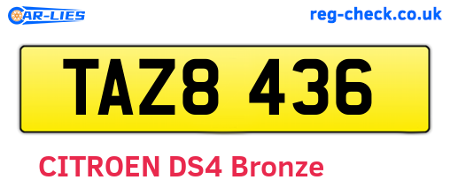 TAZ8436 are the vehicle registration plates.