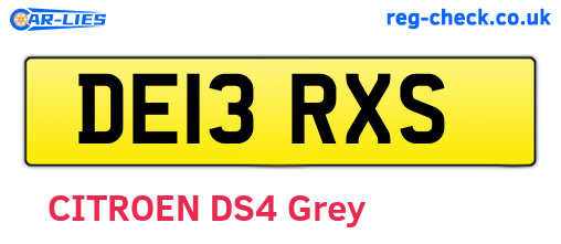DE13RXS are the vehicle registration plates.