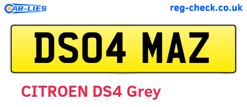 DS04MAZ are the vehicle registration plates.