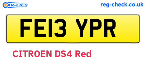 FE13YPR are the vehicle registration plates.
