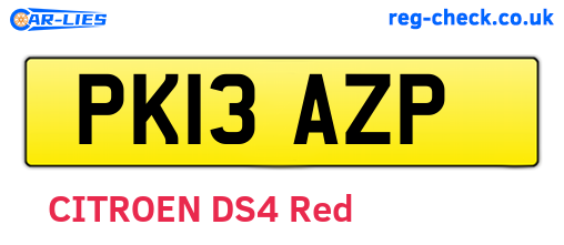 PK13AZP are the vehicle registration plates.