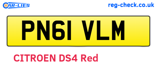 PN61VLM are the vehicle registration plates.