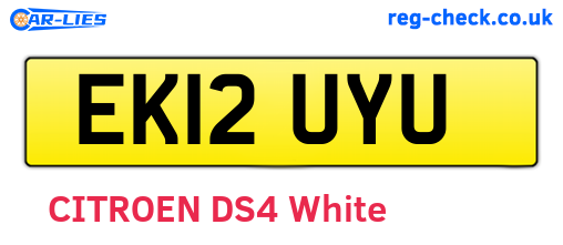 EK12UYU are the vehicle registration plates.