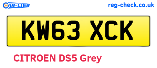 KW63XCK are the vehicle registration plates.